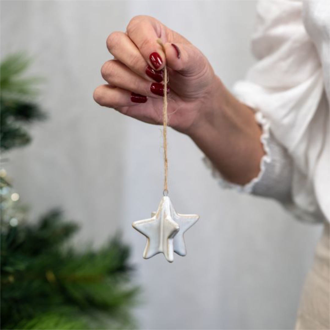 Lucia Snow Hanging Star | Wash | 5x5cm