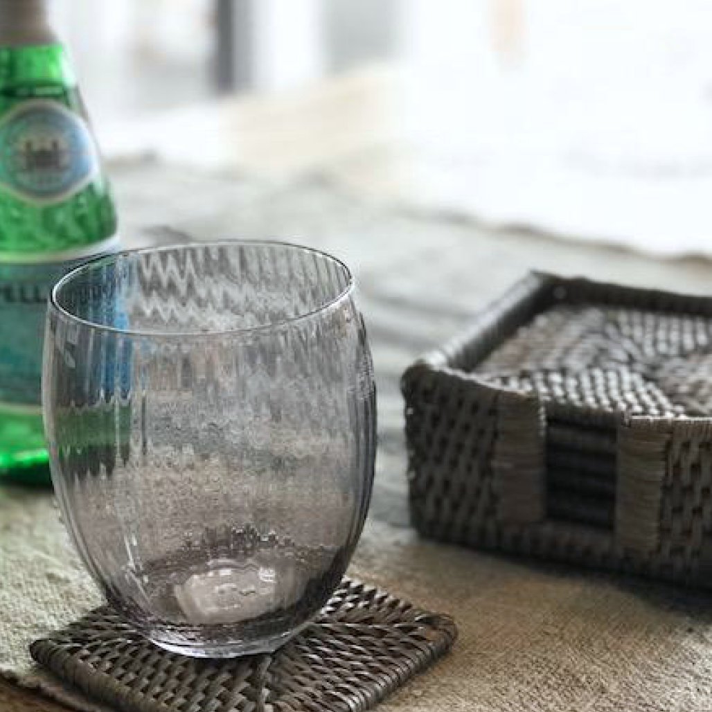 Square Rattan Coasters | Set of 6 | Old Grey - Suzie Anderson Home