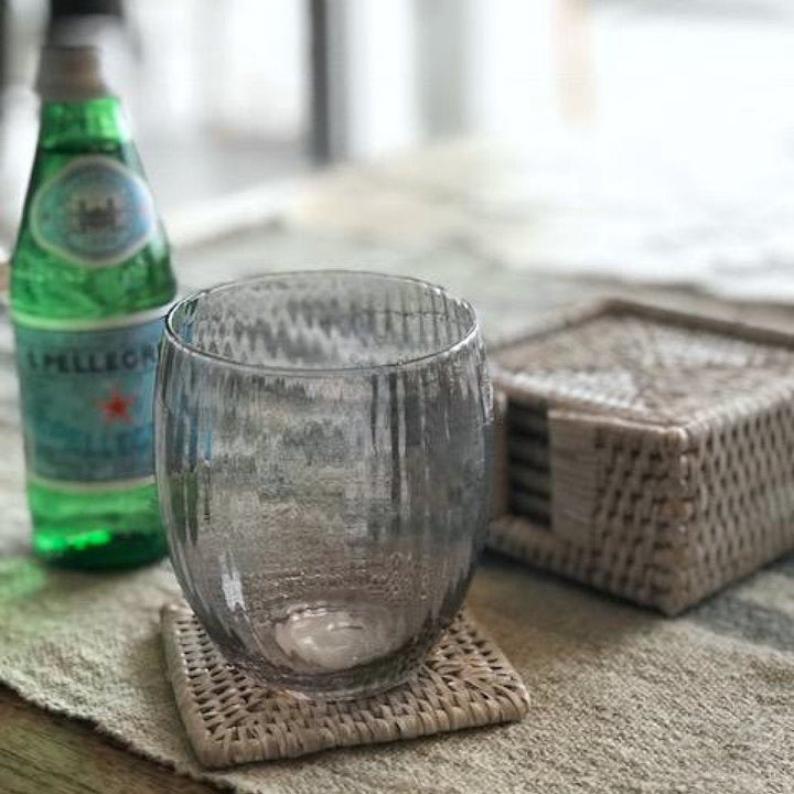 Square Rattan Coasters | Set of 6 | White Wash - Suzie Anderson Home
