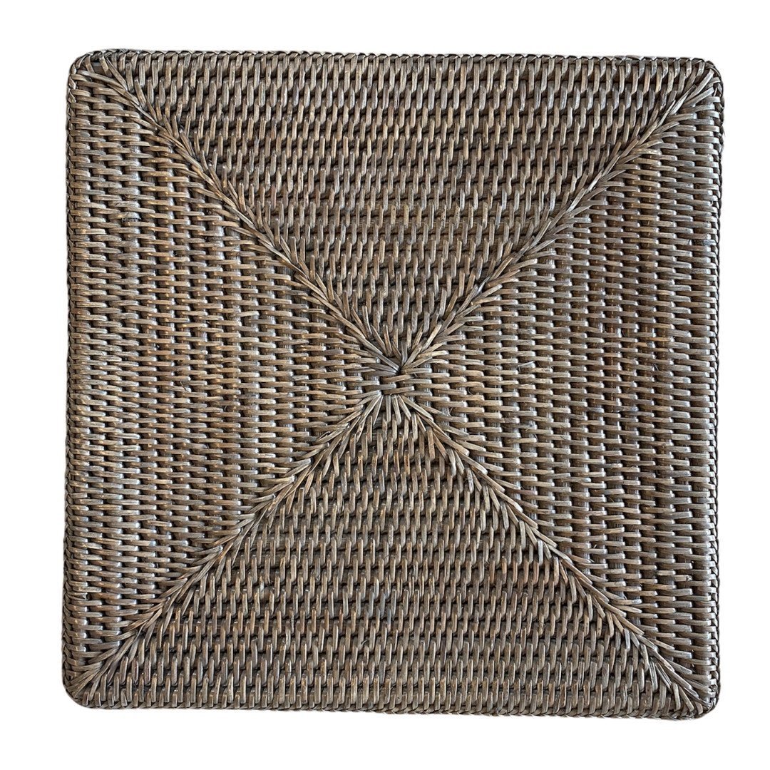 Square Rattan Placemat | Old Grey - Suzie Anderson Home
