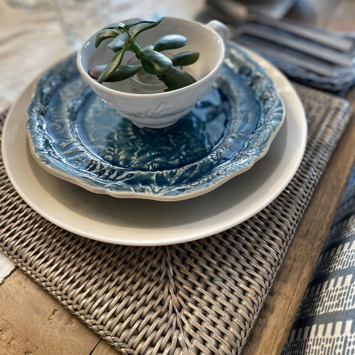 Square Rattan Placemat | Old Grey - Suzie Anderson Home
