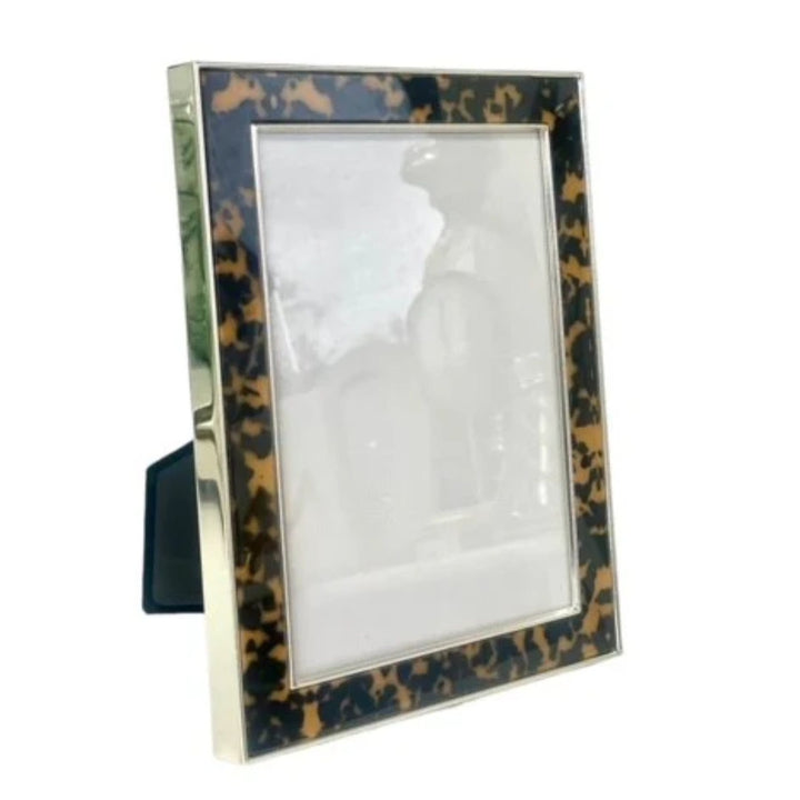 Enamel Tortoiseshell and Silver Photo Frame | 4" x 6"