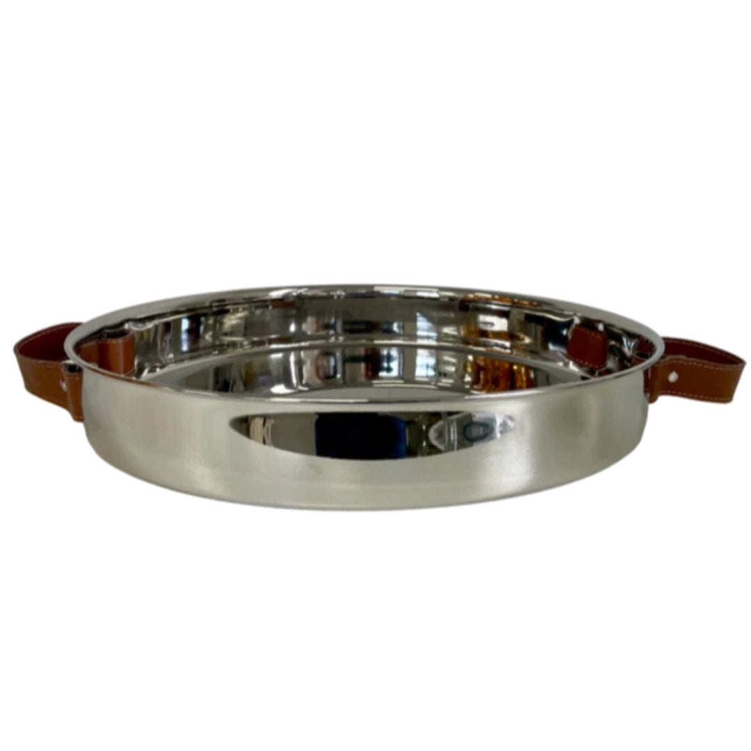 Cocktail Tray | Stainless Steel with Leather Band