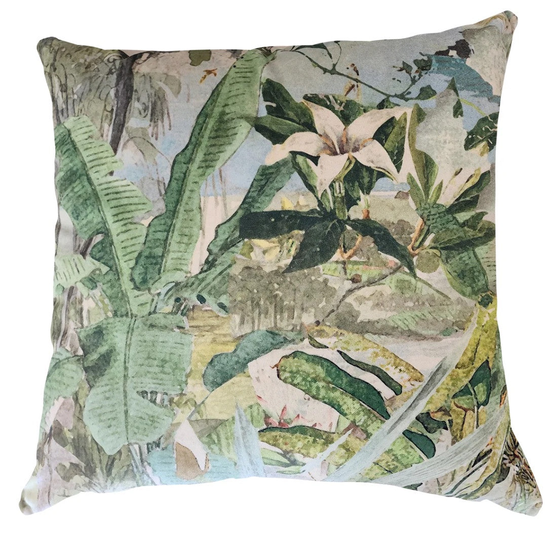 Tropical Refuge Magnolia Velvet Cushion Cover | 60x60cm