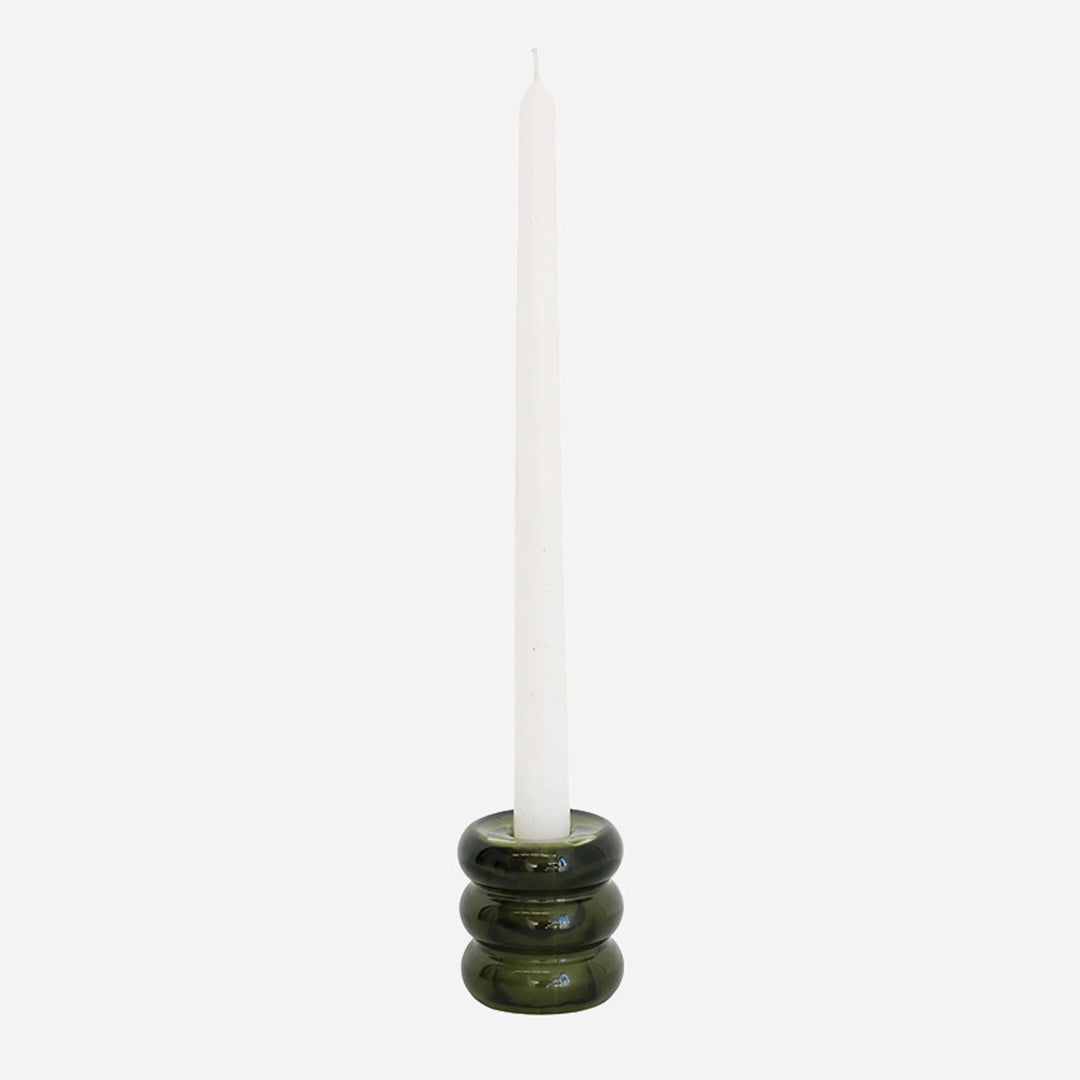 Verde Tinted Green Glass Candleholder - Suzie Anderson Home