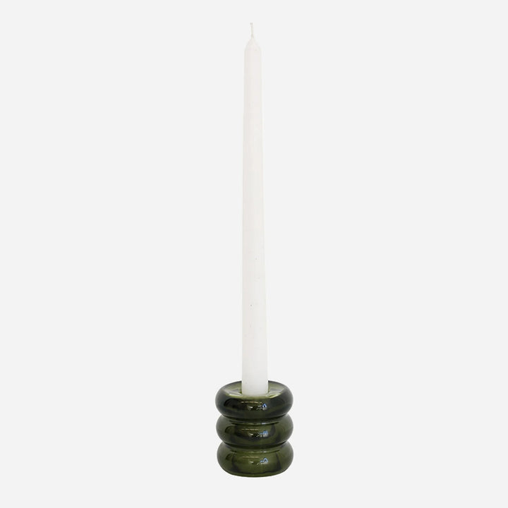 Verde Tinted Green Glass Candleholder - Suzie Anderson Home