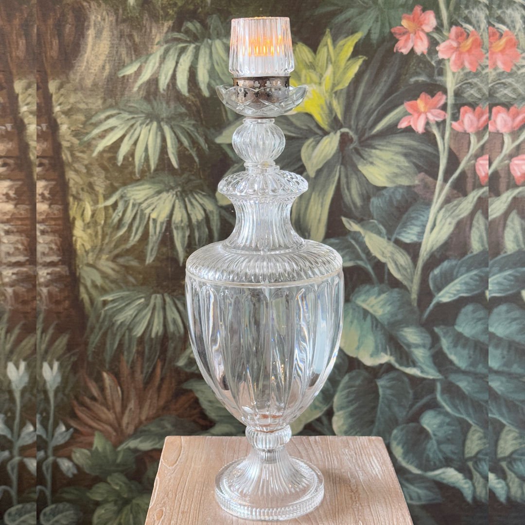 Vintage Reconstructed Candlestick Holder | Brass Crystal | Large - Suzie Anderson Home