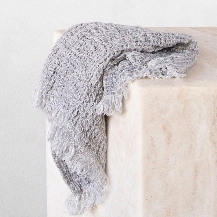 Waffle Face Towel | Fog - Suzie Anderson Home