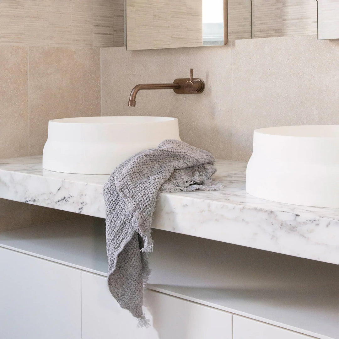 Waffle Hand Towel | Fog - Suzie Anderson Home