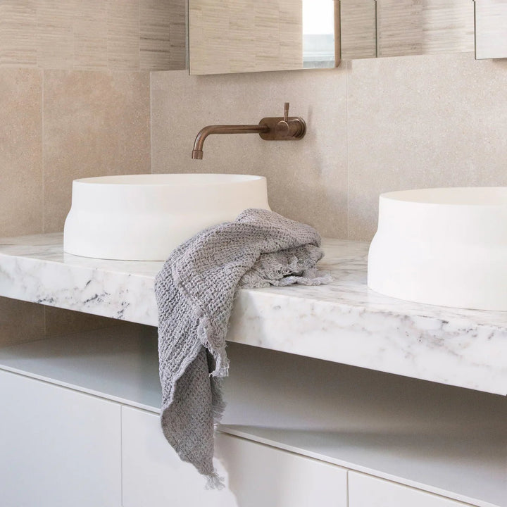 Waffle Hand Towel | Fog - Suzie Anderson Home