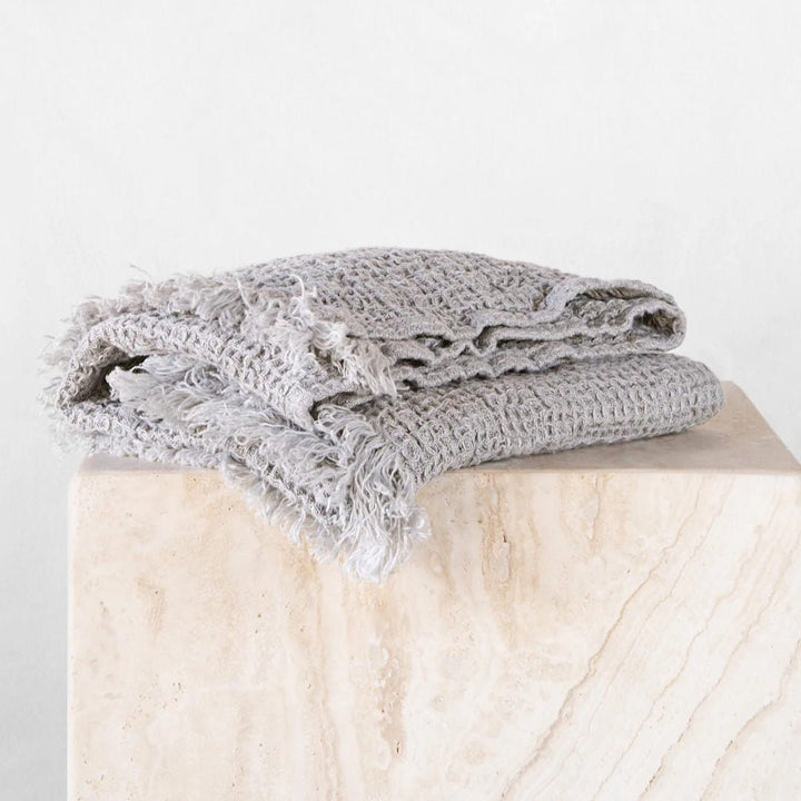 Waffle Hand Towel | Fog - Suzie Anderson Home