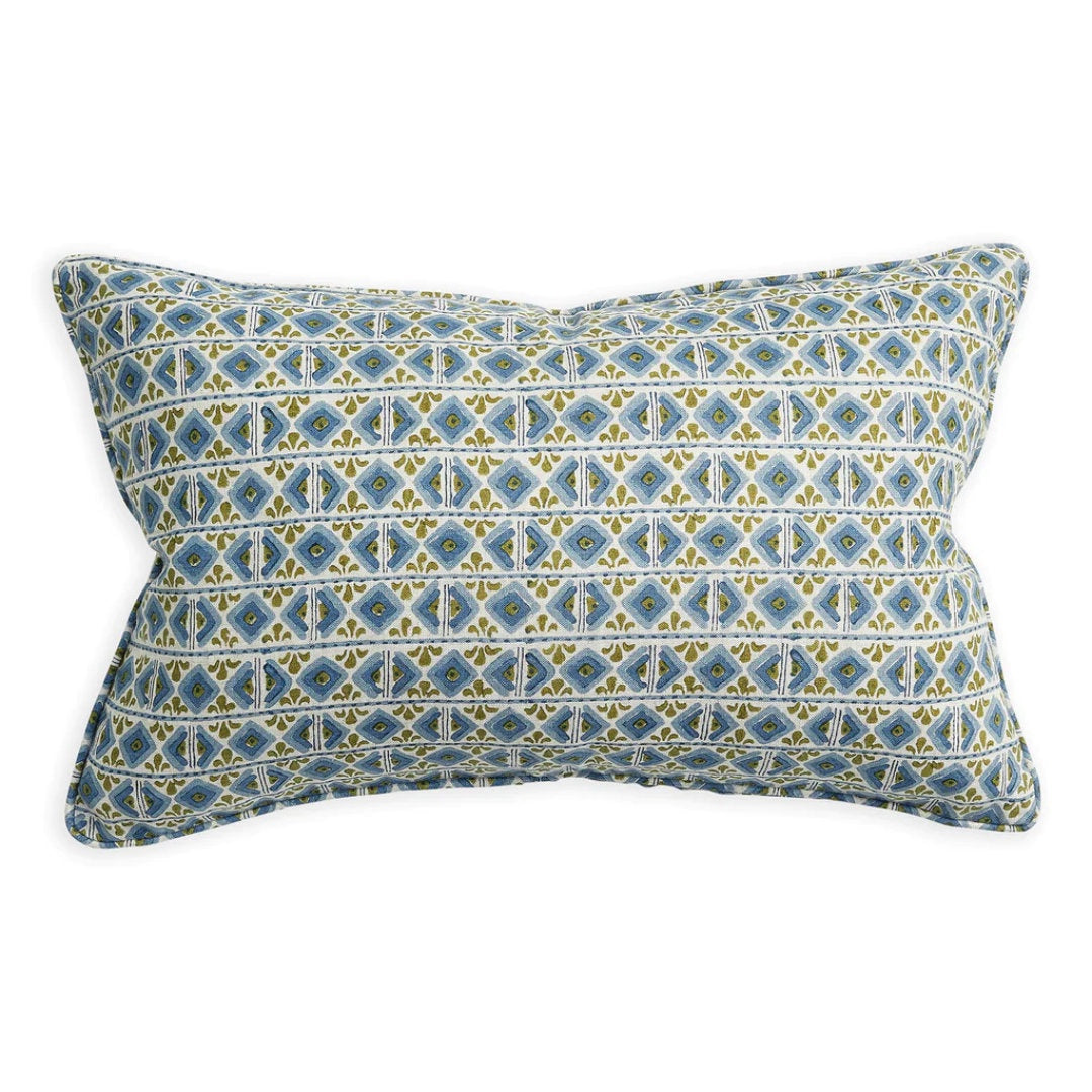 Ishtar Moss Azure Cushion & Insert | 35x55cm