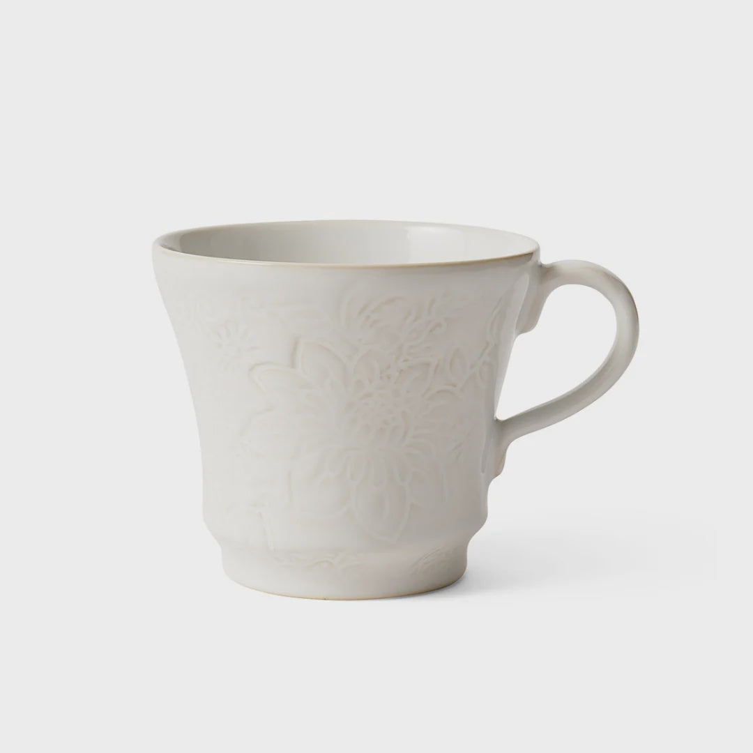 Arabesque Ceramic Tea Mug | White