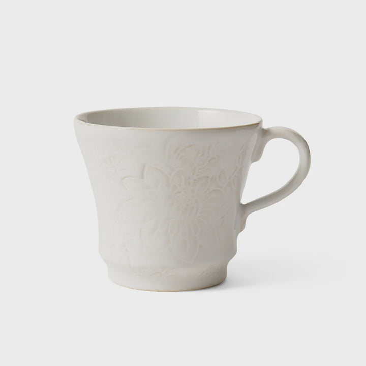 Arabesque Ceramic Tea Mug | White