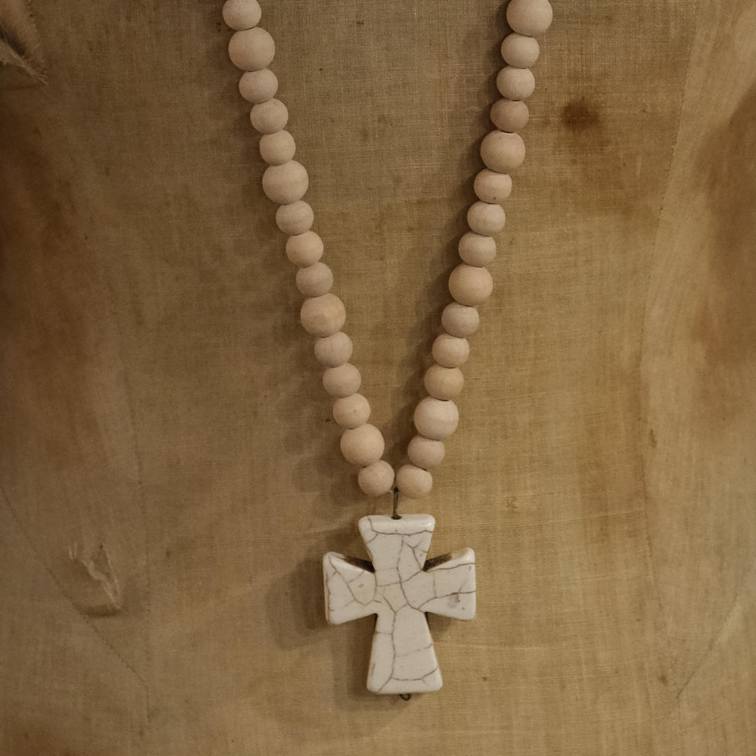 Maison Carree | French Bead Necklace Wood/Jasper