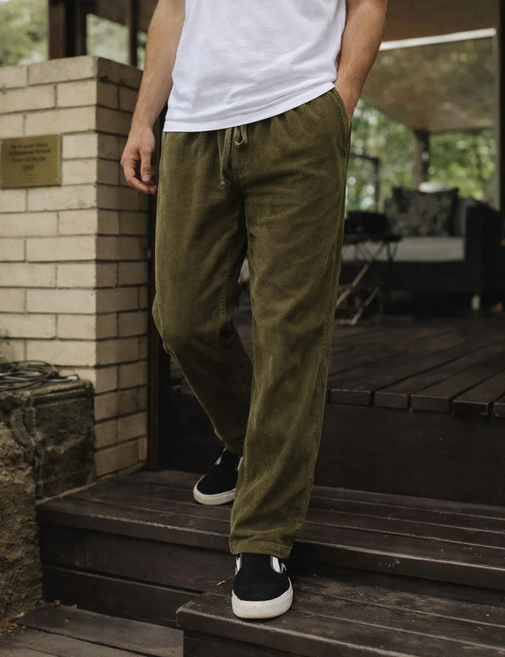 Simple | Burbank Elastic Cord Pant | Army