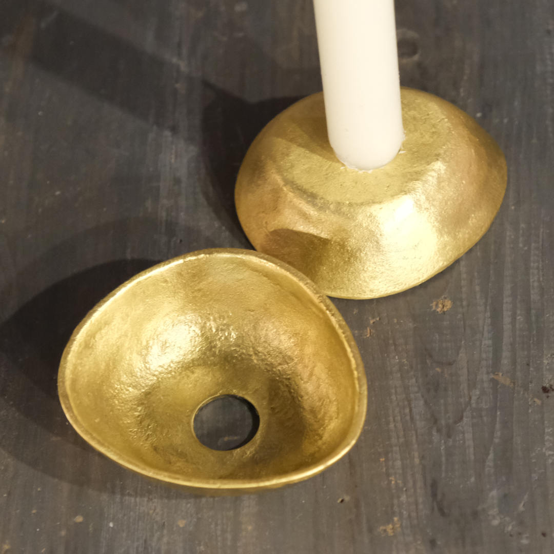 Pebble Candle Holder | Brass
