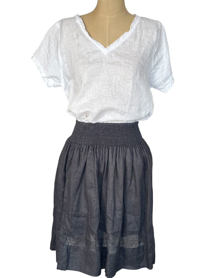 Frockk | Ellie V Neck Top | White