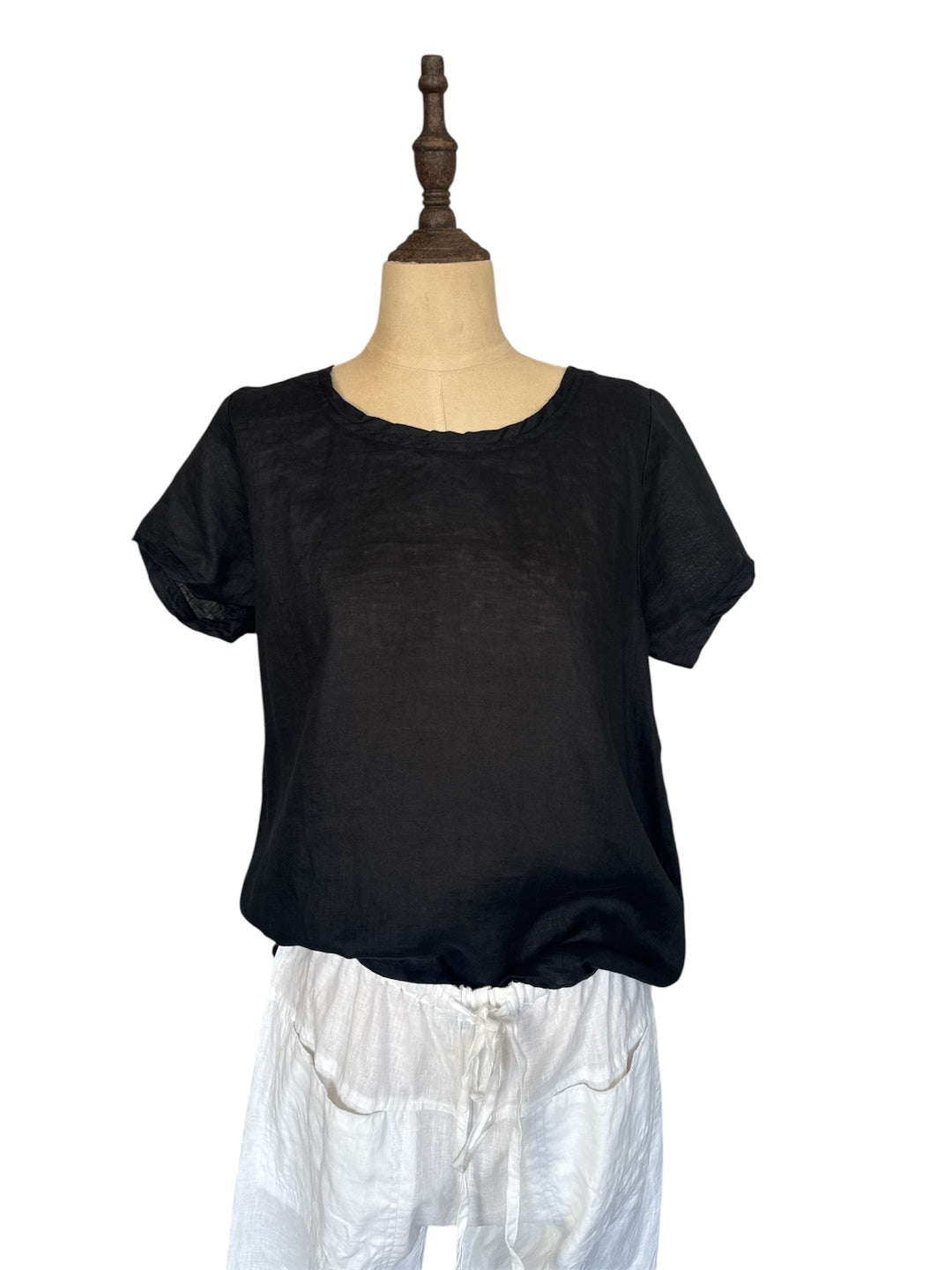 Frockk | Ellie Round Neck Top | Black