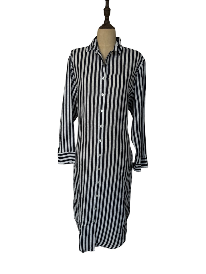Frockk | Elena Shirt Dress | Indigo/White Stripe