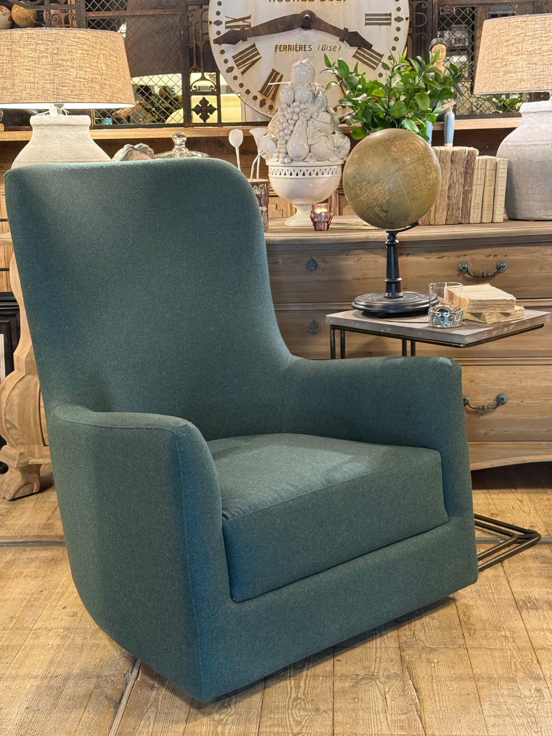 SAH Custom Made Coco Highback Swivel Chair | As seen in Warwick Octavius Evergreen | Also comes in a low back version in a fabric of your choice