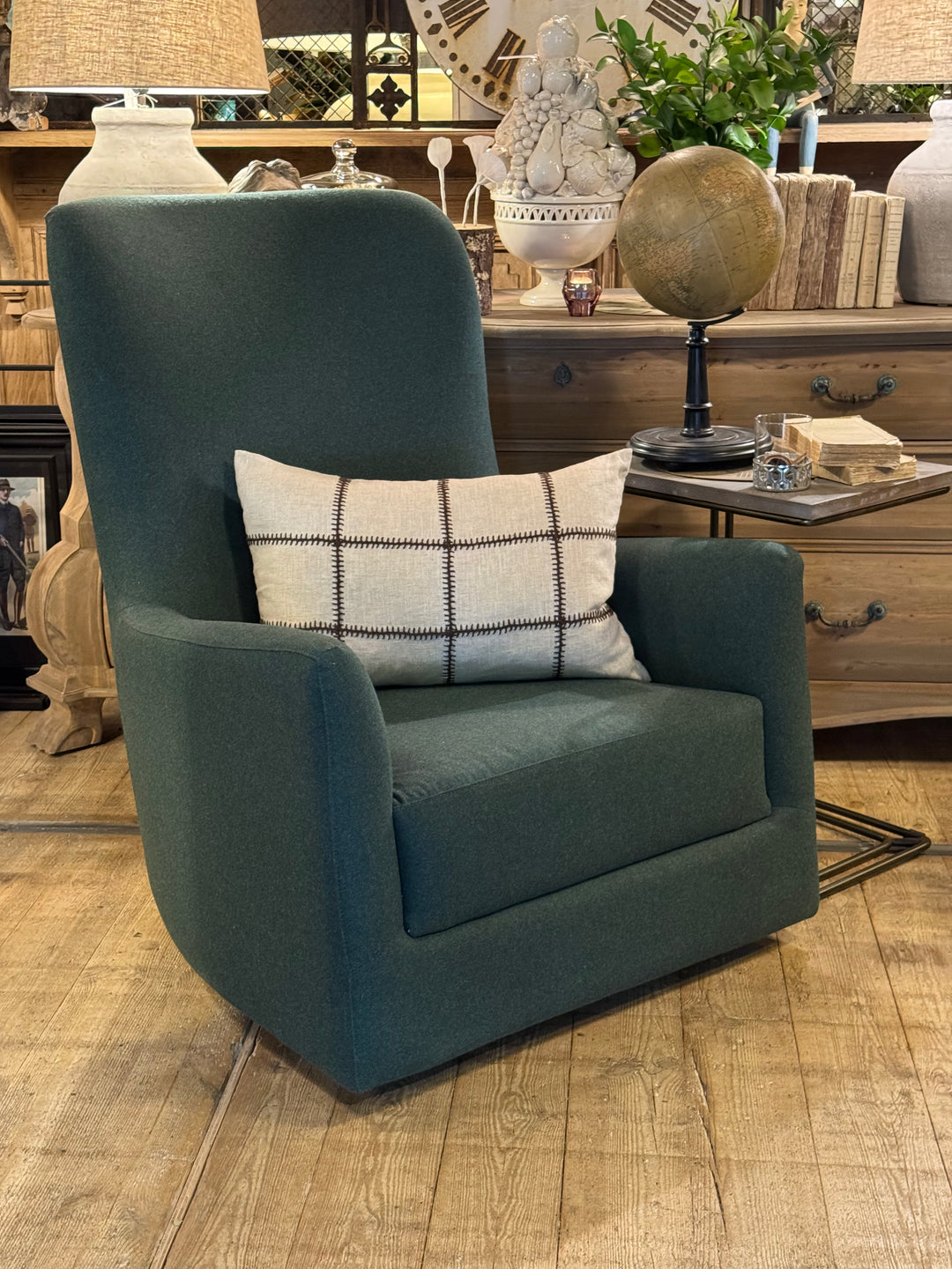 SAH Custom Made Coco Highback Swivel Chair | As seen in Warwick Octavius Evergreen | Also comes in a low back version in a fabric of your choice