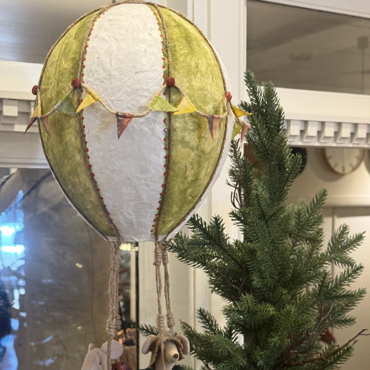 Paper Hot Air Balloon with Pair of Travelling Mice | Handcrafted by Local Artist Rossana Perry