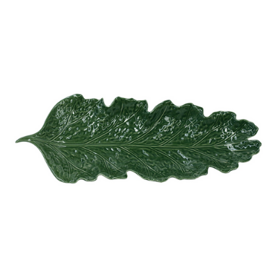 Ceramic Green Vine Leaf Platter