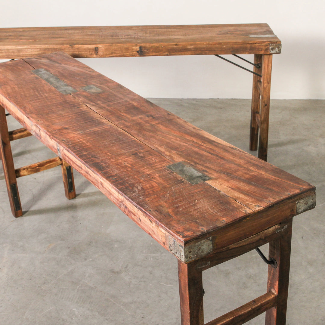 Rajasthan Console Table | Collapsible Legs | Dark Natural | W179 x D42 x H79cm
