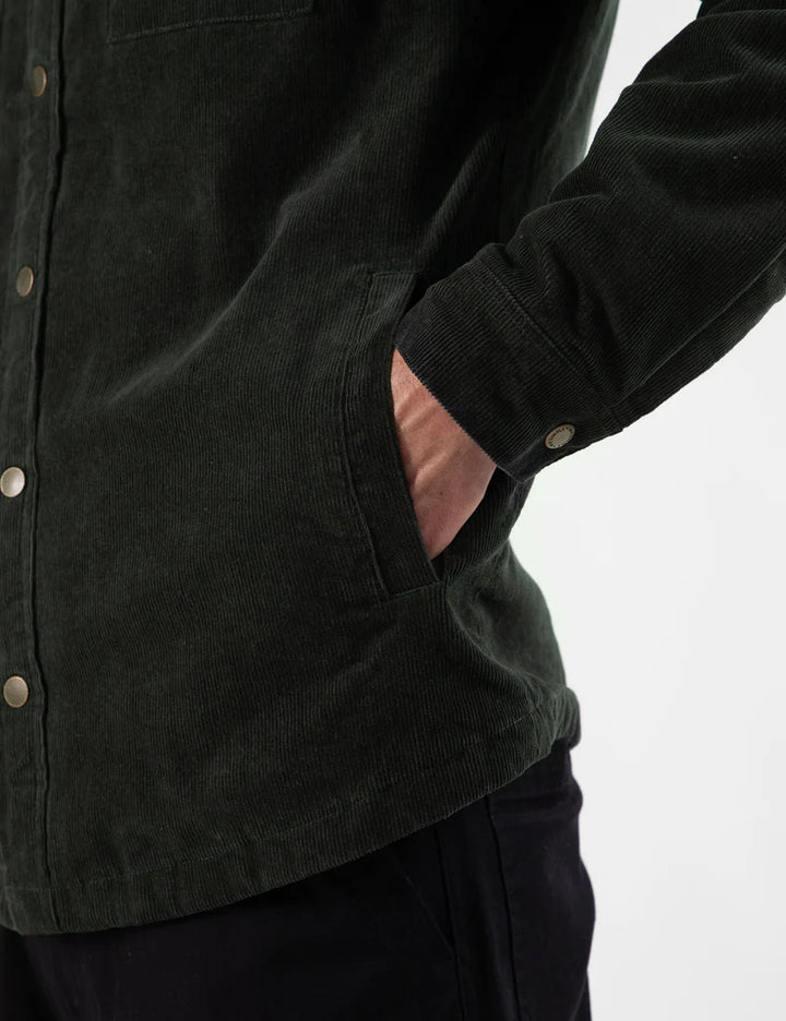 Simple | Quilted Cord Jacket | Pine