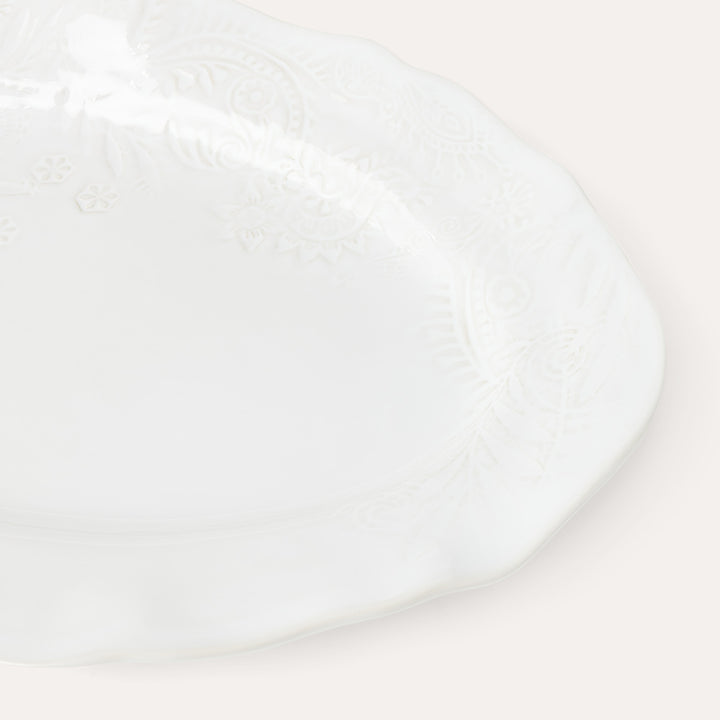 Arabesque Large Oval Server | White