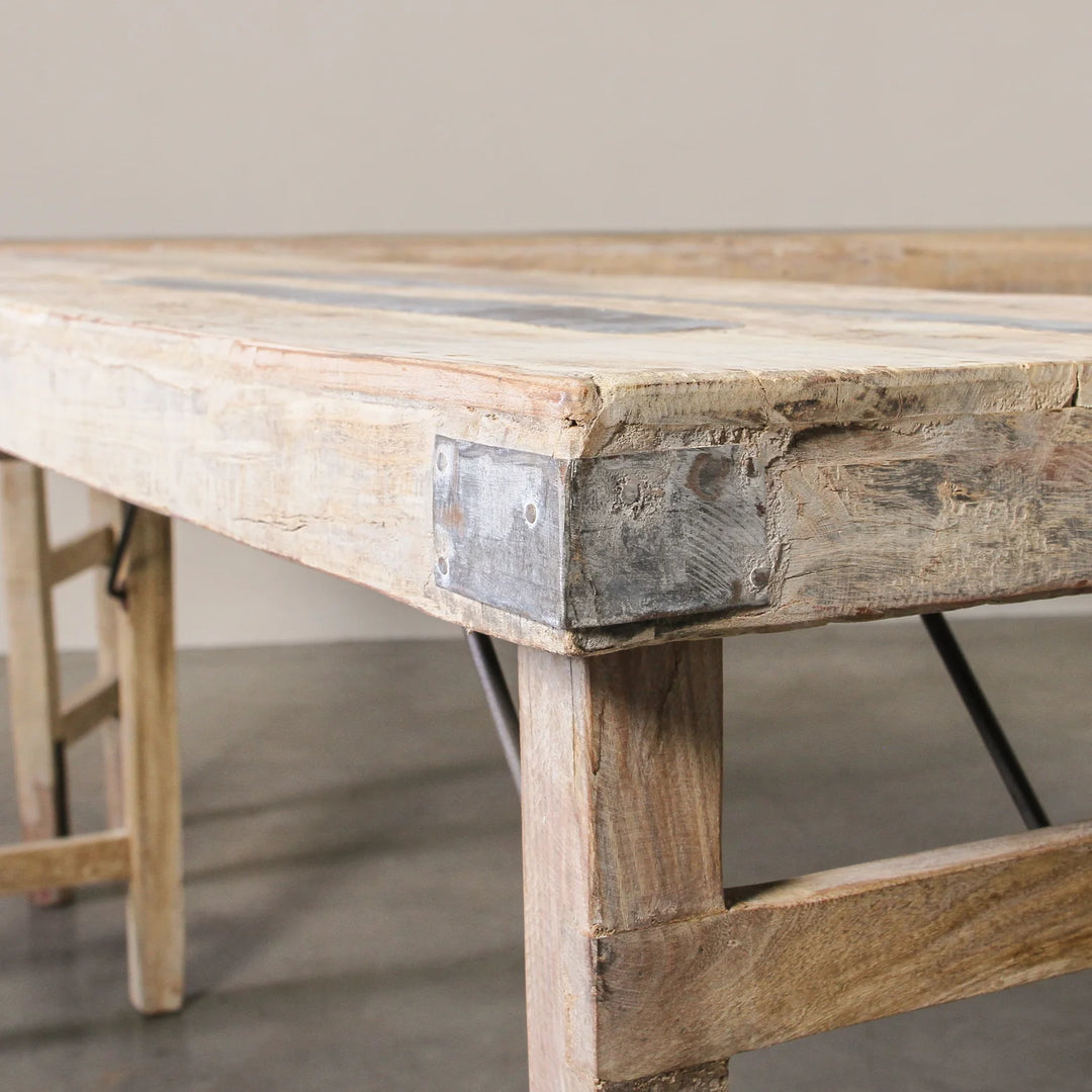 Rajasthan Console Table | Collapsible Legs | Bleached| W179 x D42 x H79cm