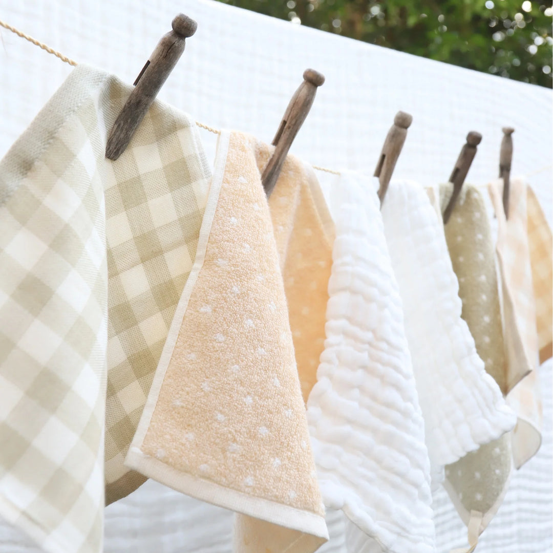 Undyed Organic Cotton Reusable Wipes | 5 Pack | Multi