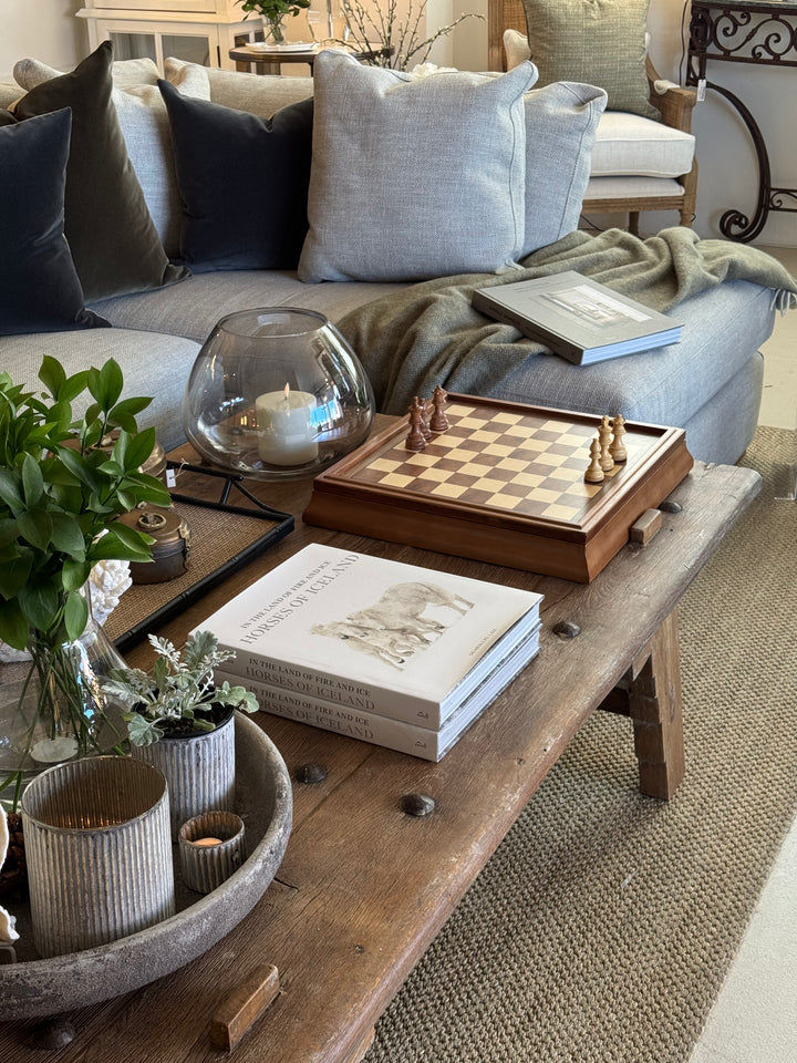 Vintage Indian Coffee Table | Reclaimed Studded Old Door | W172 x D95 x H44cm