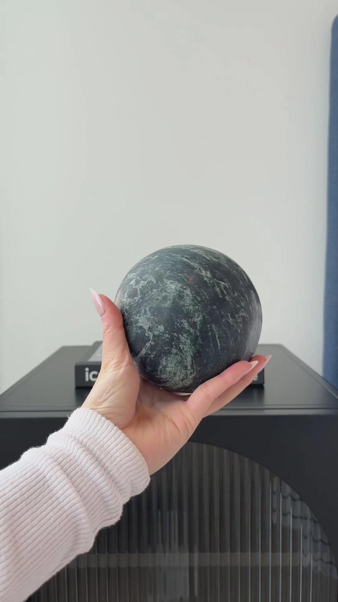 Sphere Marble Table Sculpture | Large | Verdi Green