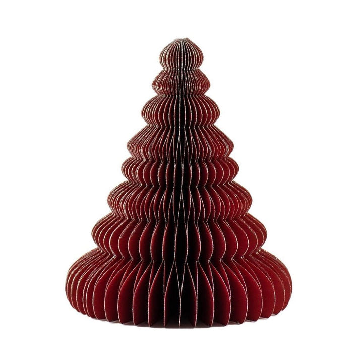 Classic Red Standing Tree w Silver Glitter Edge | 15cm