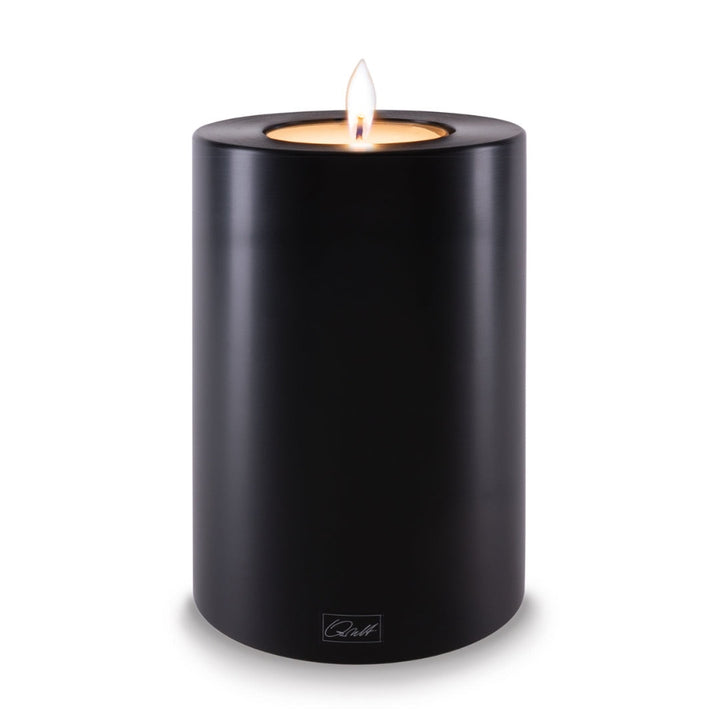Qult Black Candle Pillar holder | 10cm diameter x 15cm H