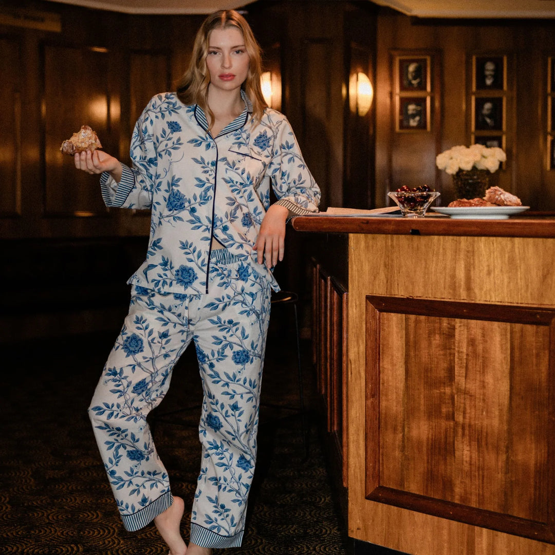 Versailles Blue Chinoiserie Pyjama Set | Small | 8