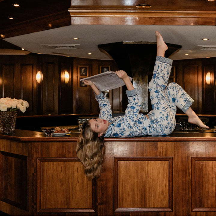 Versailles Blue Chinoiserie Pyjama Set | Small | 8