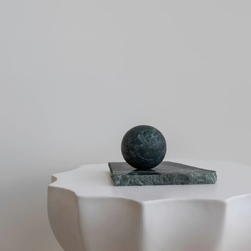 Sphere Marble Table Sculpture | Small | Verdi Alpi | 7cm