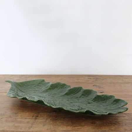 Ceramic Green Vine Leaf Platter