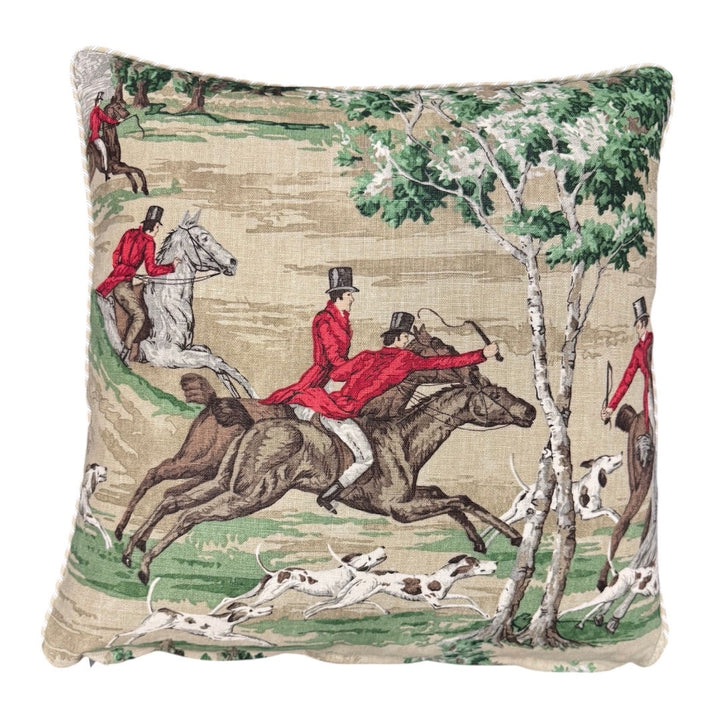 Tally Ho / Ticking Rustic Stripe Ivory Custom Cushion & Insert 55x55cm