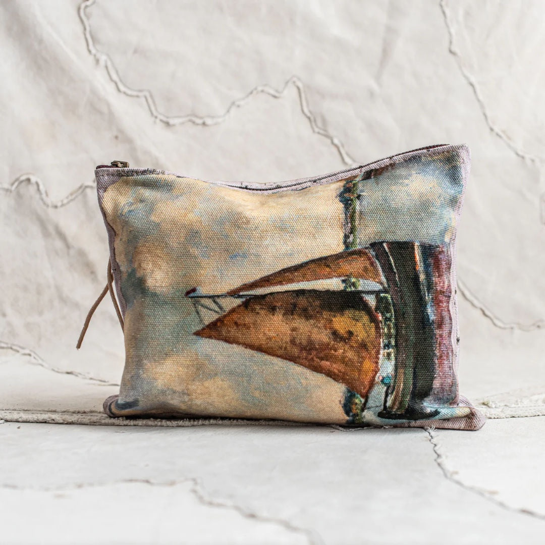 Swarm Canvas Painting Clutch Bag | Two Sails II