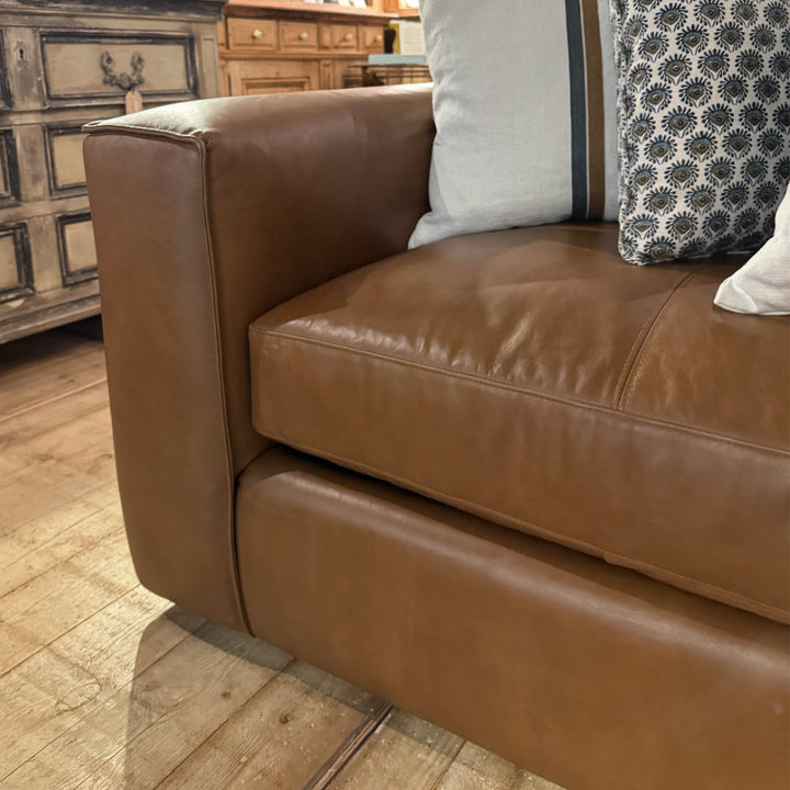 Redford 2 Seater Leather Sofa | Old Saddle Nut Brown