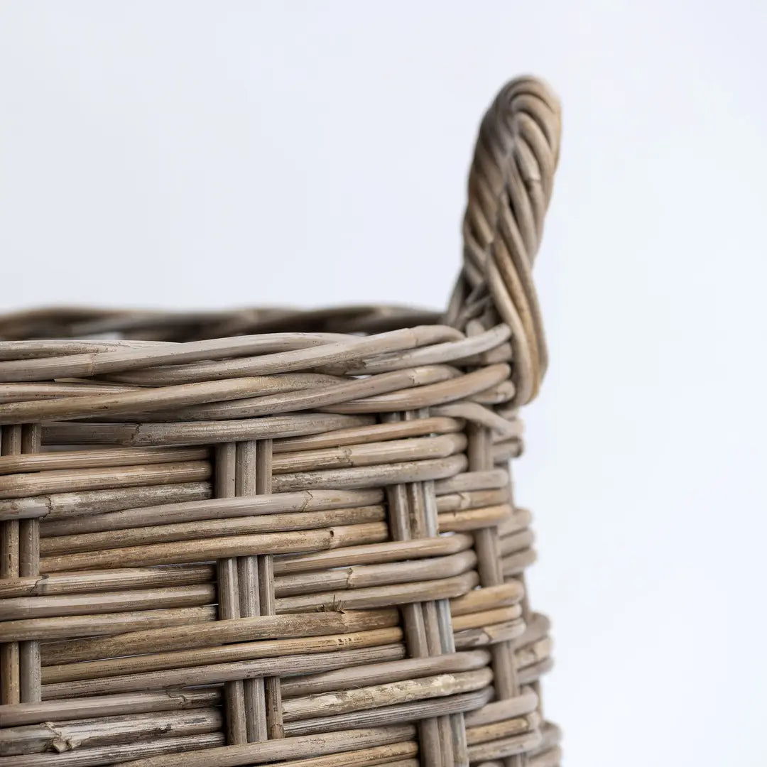 Mondo Kubu Rattan Basket with Handles | W48 x D57 x H46cm