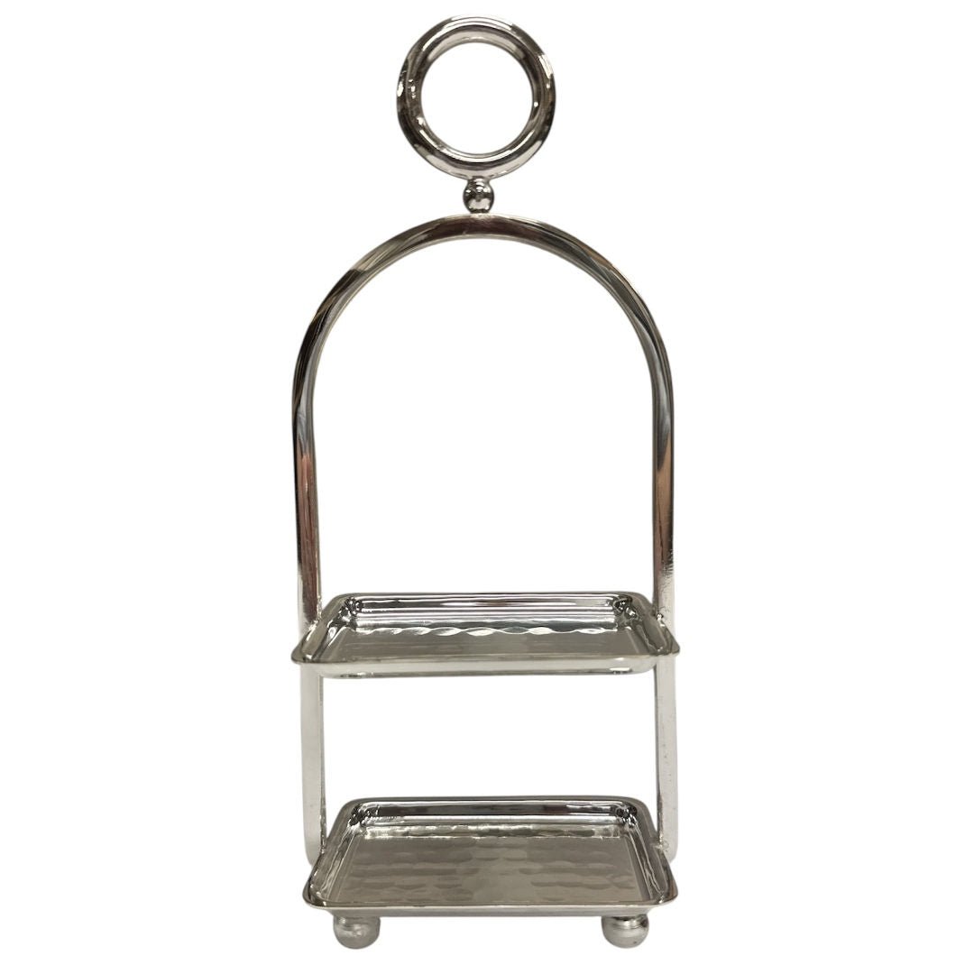 2 Layer Silver Cookie Stand | Hand Crafted in Turkey - Suzie Anderson Home