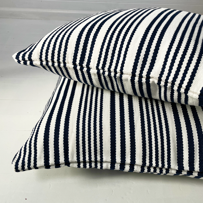 Flinders Navy | Outdoor Cushion Cover &amp; Poly Insert | 60x60cm (BOWRAL)
