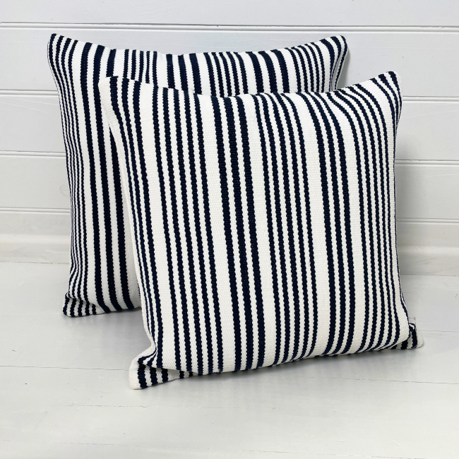 Flinders Navy | Outdoor Cushion Cover &amp; Poly Insert | 60x60cm (BOWRAL)