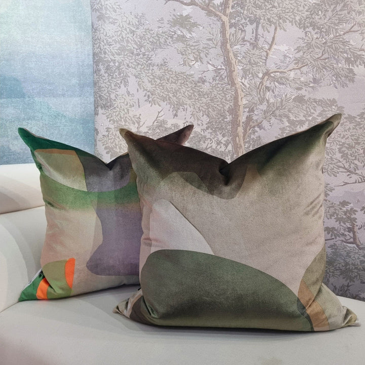 Musical Interlude Olive Velvet Cushion Cover | 55x55cm