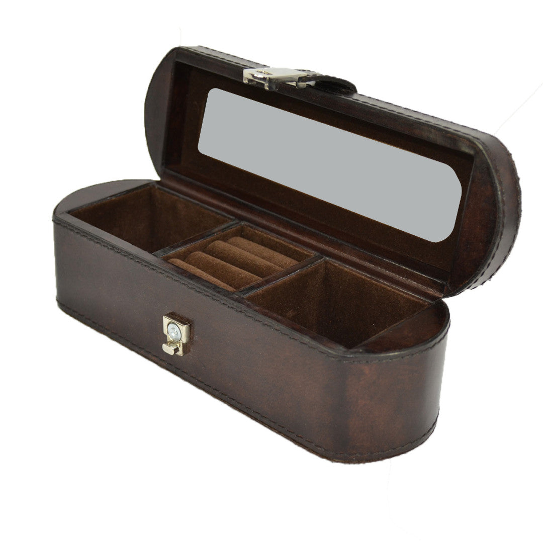 Travel Leather Jewellery Box | Dark